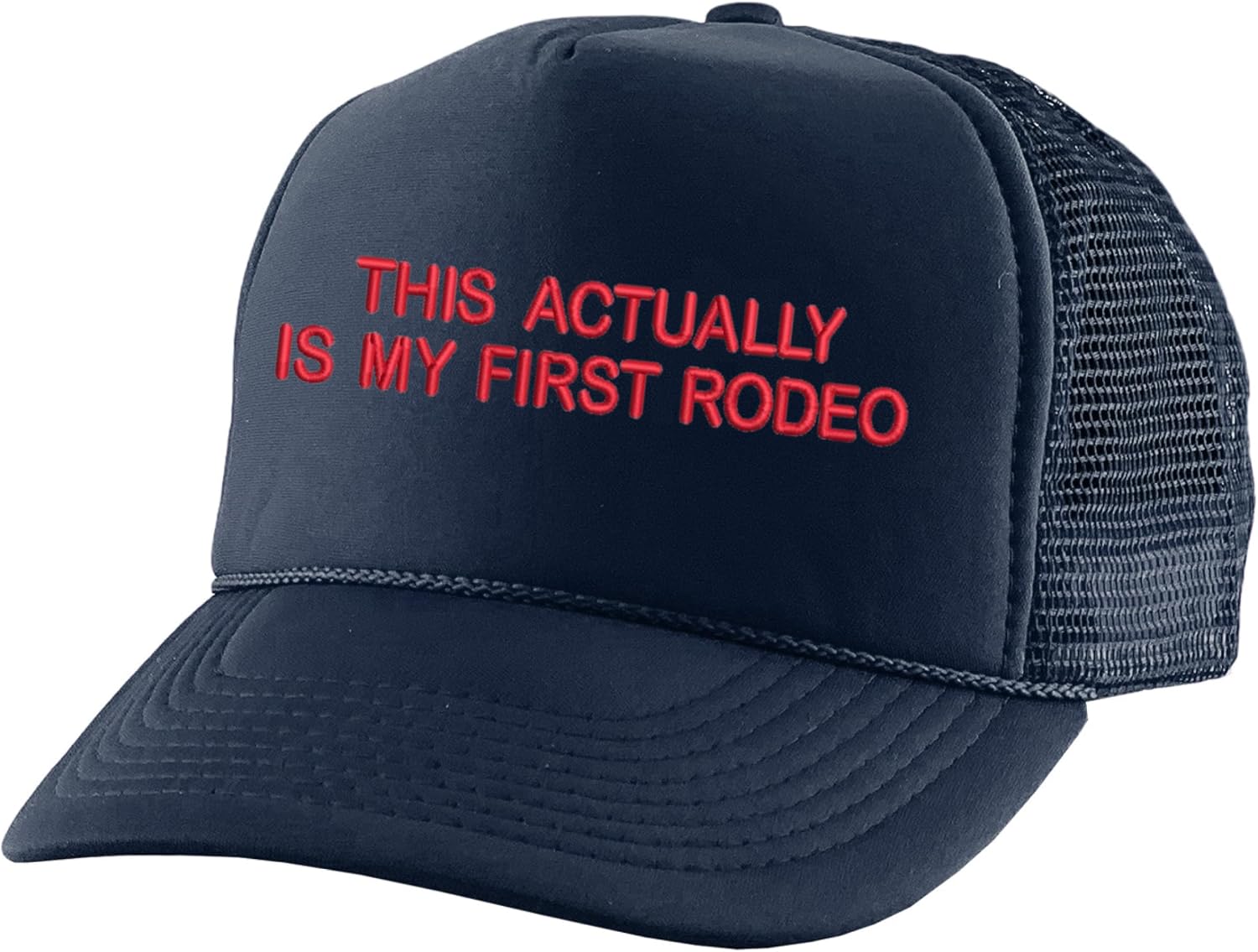 This Actually is My First Rodeo Hat Embroidered Trucker Cap Mesh Snapback image 5