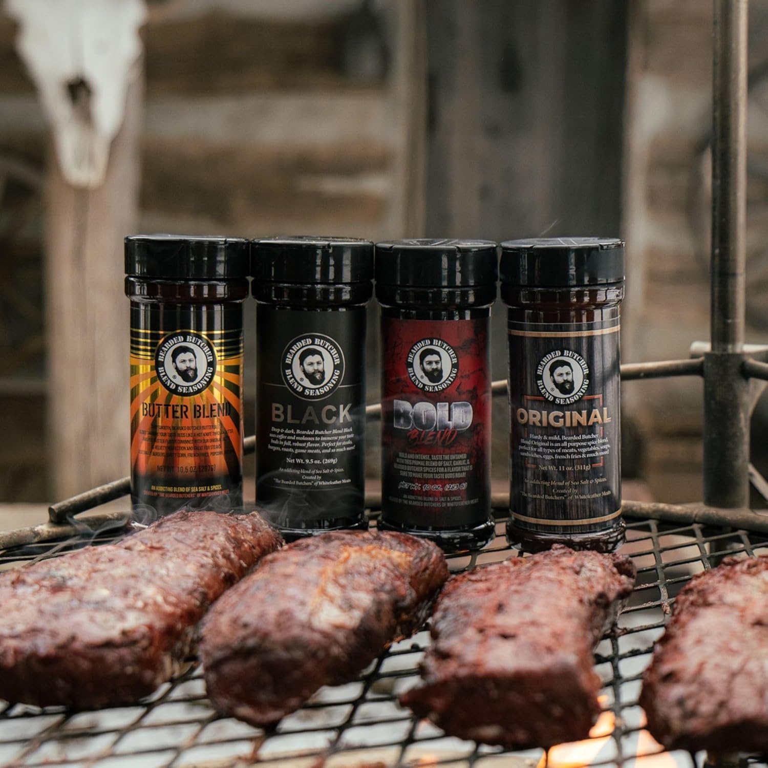 Bearded Butchers Signature 6-Pack Seasoning Bundle – Original, Bold, Black, Chipotle, Butter & Hollywood Blends – Mild Spice, Gluten-Free, No MSG, Versatile Flavors for Meat & More