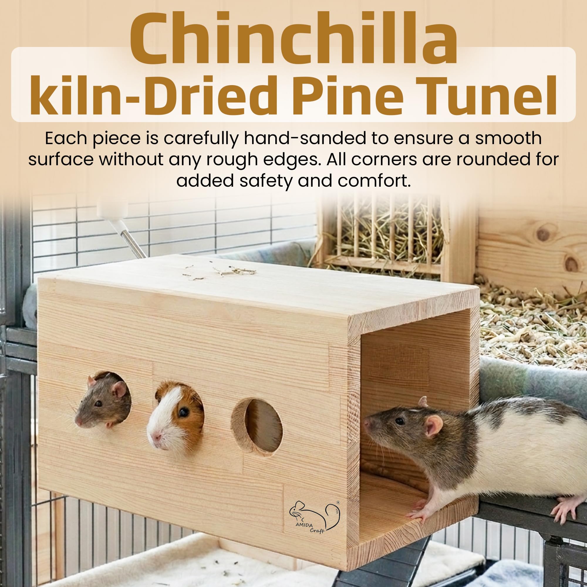 Tunel di pino essiccato al forno di cincillà