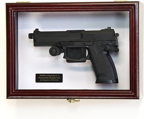 Miniatura 7 de Soporte de pistola de madera maciza para montaje en pared, soporte de pistola de gabinete de madera maciza Oak Finish,Cherry Finish,Acabado