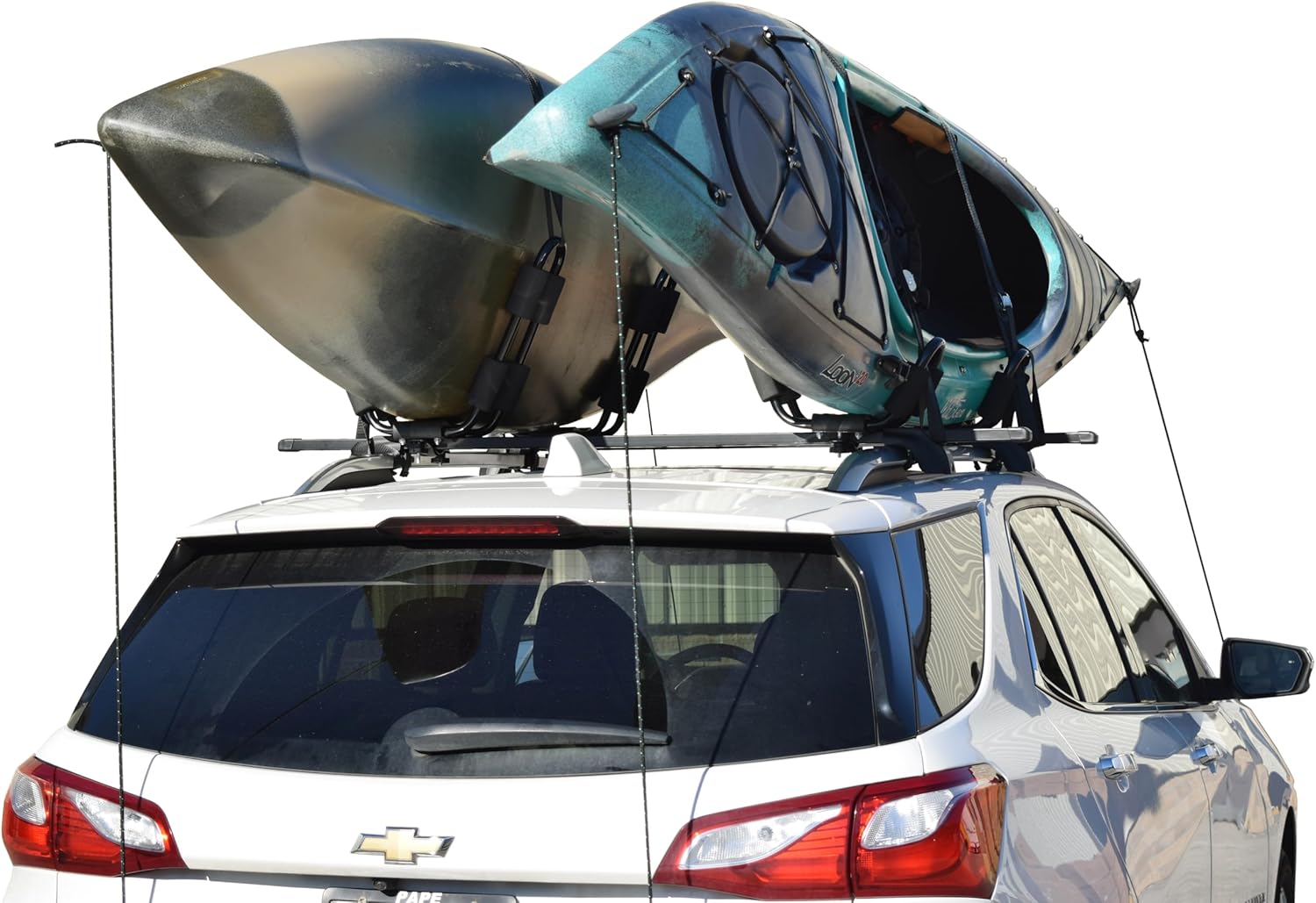 Malone EcoRack J-Style Kayak Rack Carriers, Economy 2 Pack, Universal Fit, Adjustable Pads, Corrosion Resistant, Limited Five Year Warranty, USA (ER127)