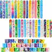 40 Bracelets à Claquer Enfant - Slap Bracelets PVC, Cadeaux Anniversaire, Fêtes