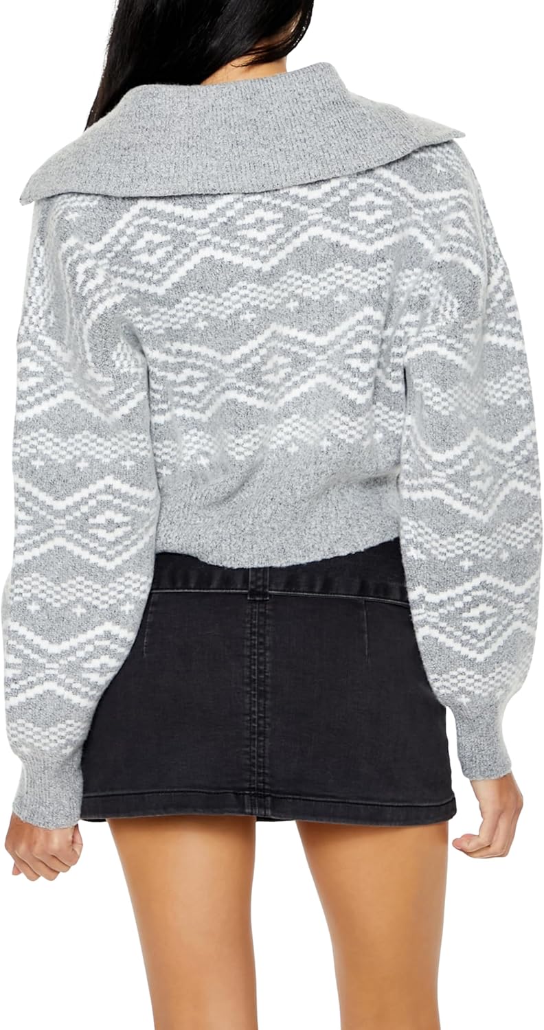 Forever 21 Womens Geo Print Half-Zip Sweater - Image 5