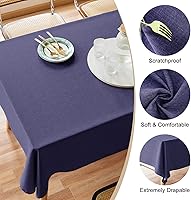 Vista 42 de AUSSPVOCT 2 manteles de lino texturizado para mesa rectangular, 52 x 70 pulgadas, mantel rectangular impermeable, lavable, tela para mesa