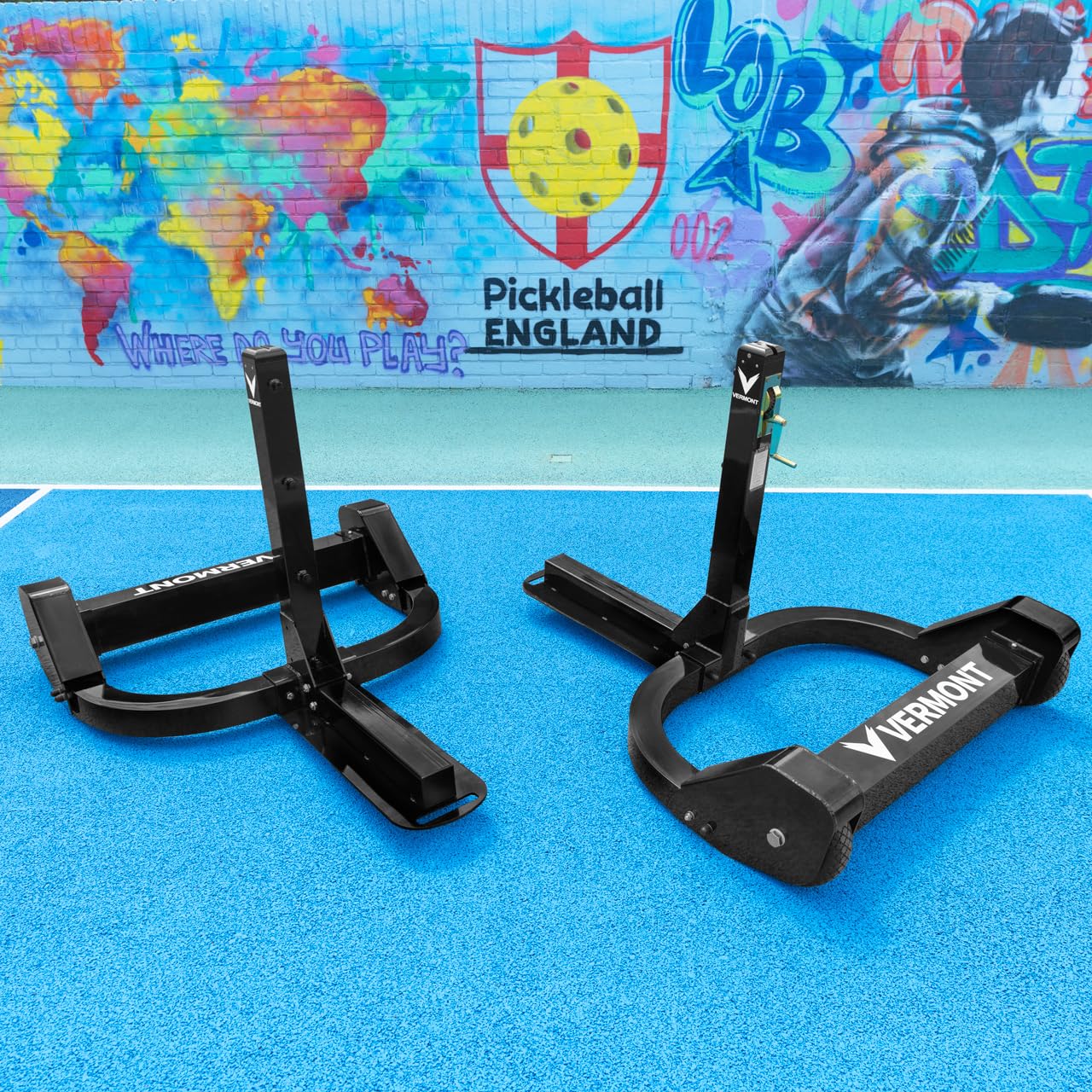 Vermont Rete & Pali Da Pickleball Ponderati - Set Portatile & Con Ruote