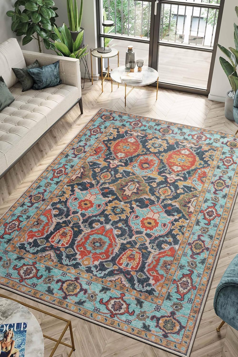 Grand tapis de salon 200x300 cm pour masquer un sol froid et isoler phoniquement