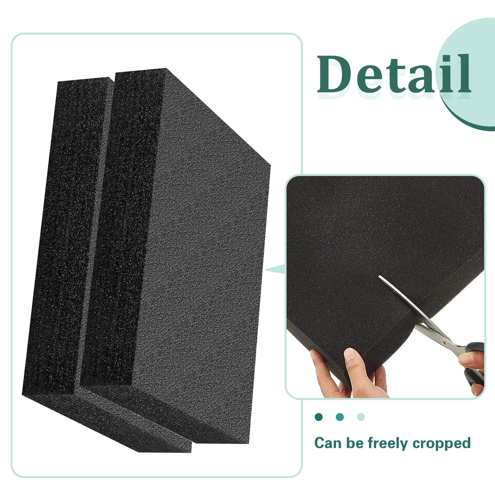 2 piezas Espuma Precortada Lámina de polietileno expandido 30x25x6cm Aislante para relleno de espuma expandida para Protección de Embalaje Negro