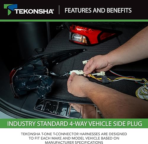 Miniatura 4 de TEKONSHA 118362 T-One T-Connector Arnés personalizado, plano de 4 vías, con convertidor, compatible con Mercury Villager, Nissan Frontier y Quest