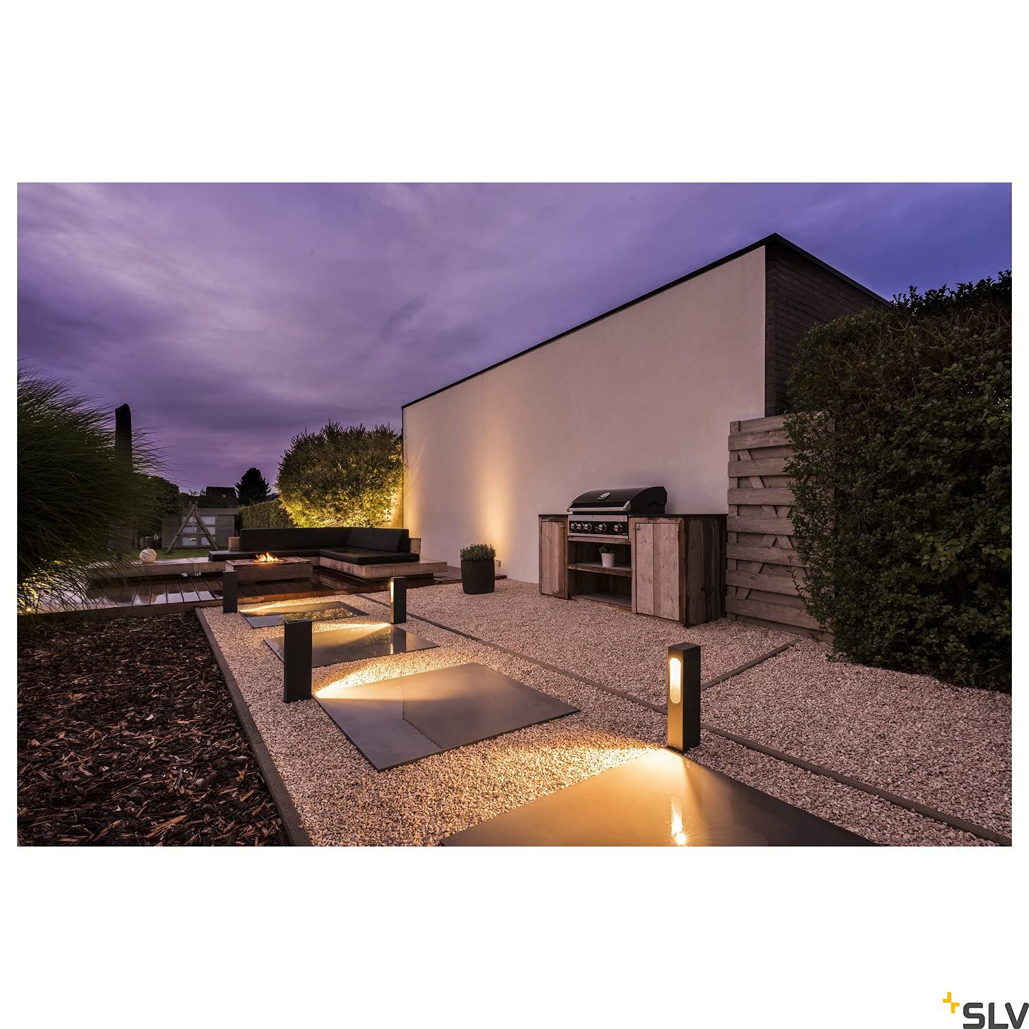 SLV Lampe à poser SLOTBOX 40/Éclairage d'extérieur LED pour les allées; murs; entrées; lampe de jardin extérieur LED/IP44 3000K 8W 160lm anthracite