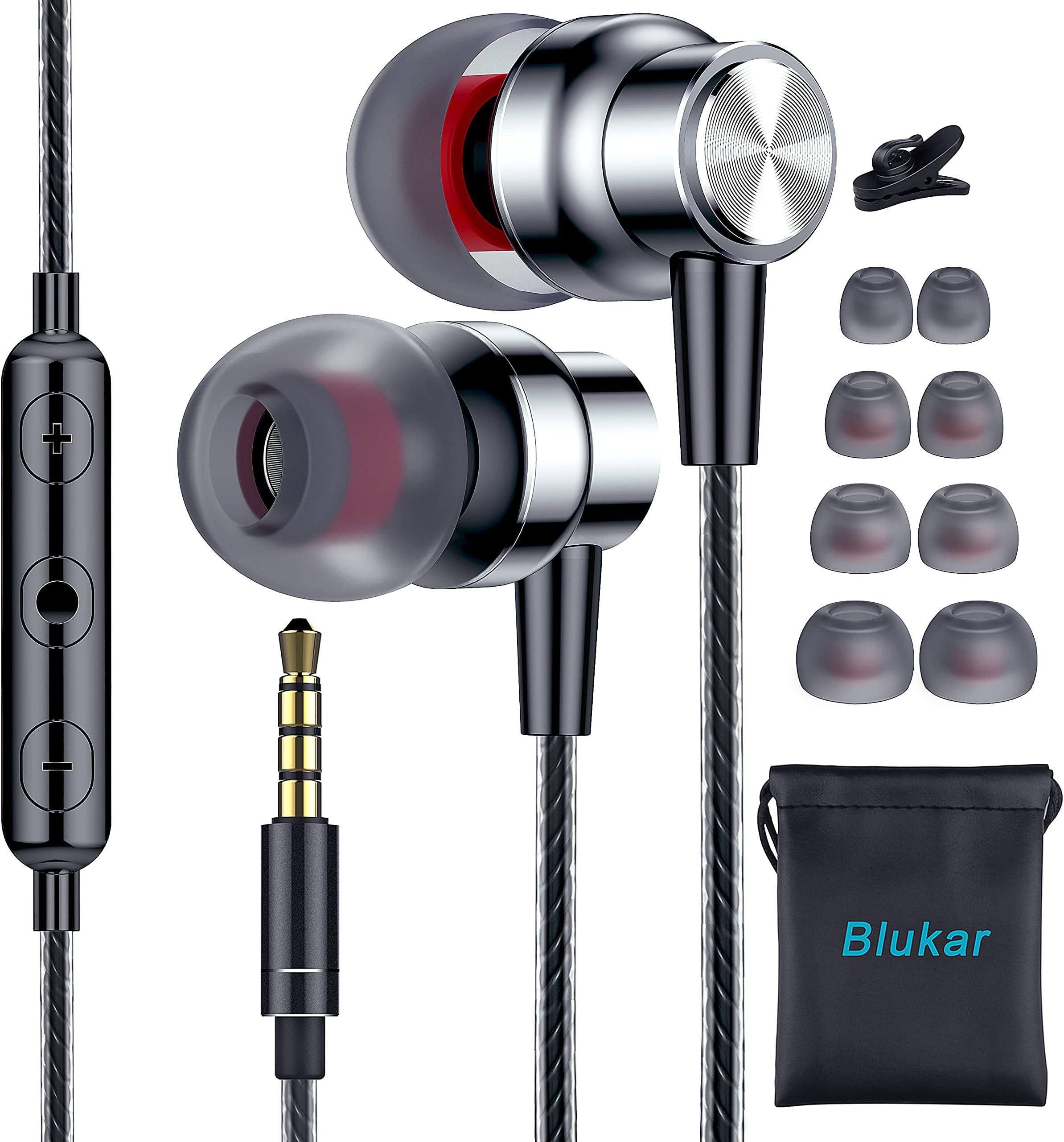 Blukar Earphones, In-Ear Headphones Earphones with High Sensitivity Microphone & Volume Control, Noise Isolating, High Definition, Pure Stereo Sound for iPhone, iPod, iPad, MP3 Players, Galaxy, etc
