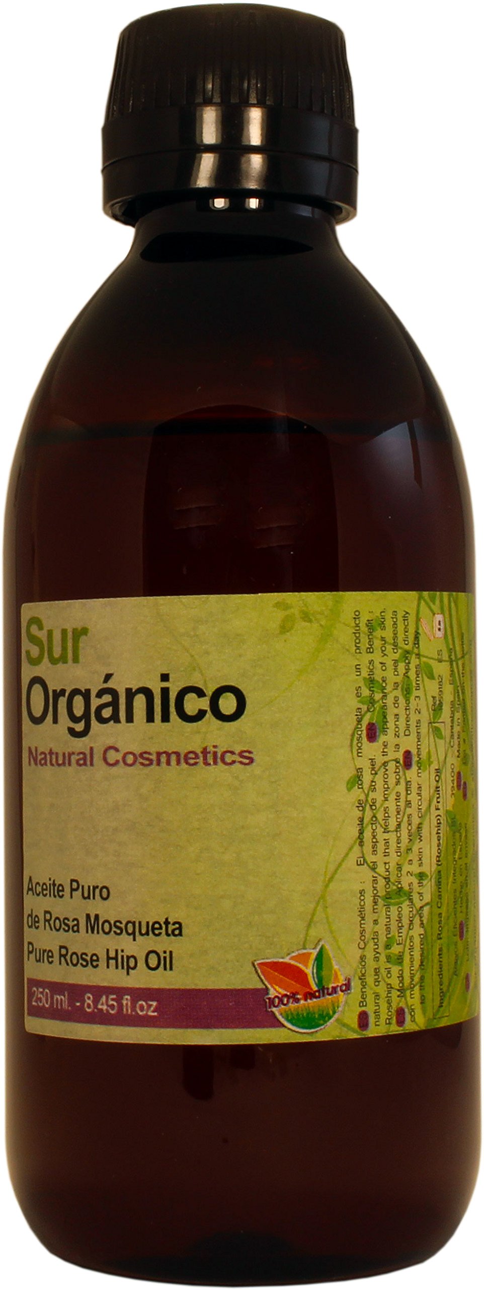 Aceite de Rosa Mosqueta Natural Sur Orgánico. 250ml (1/4 litro).