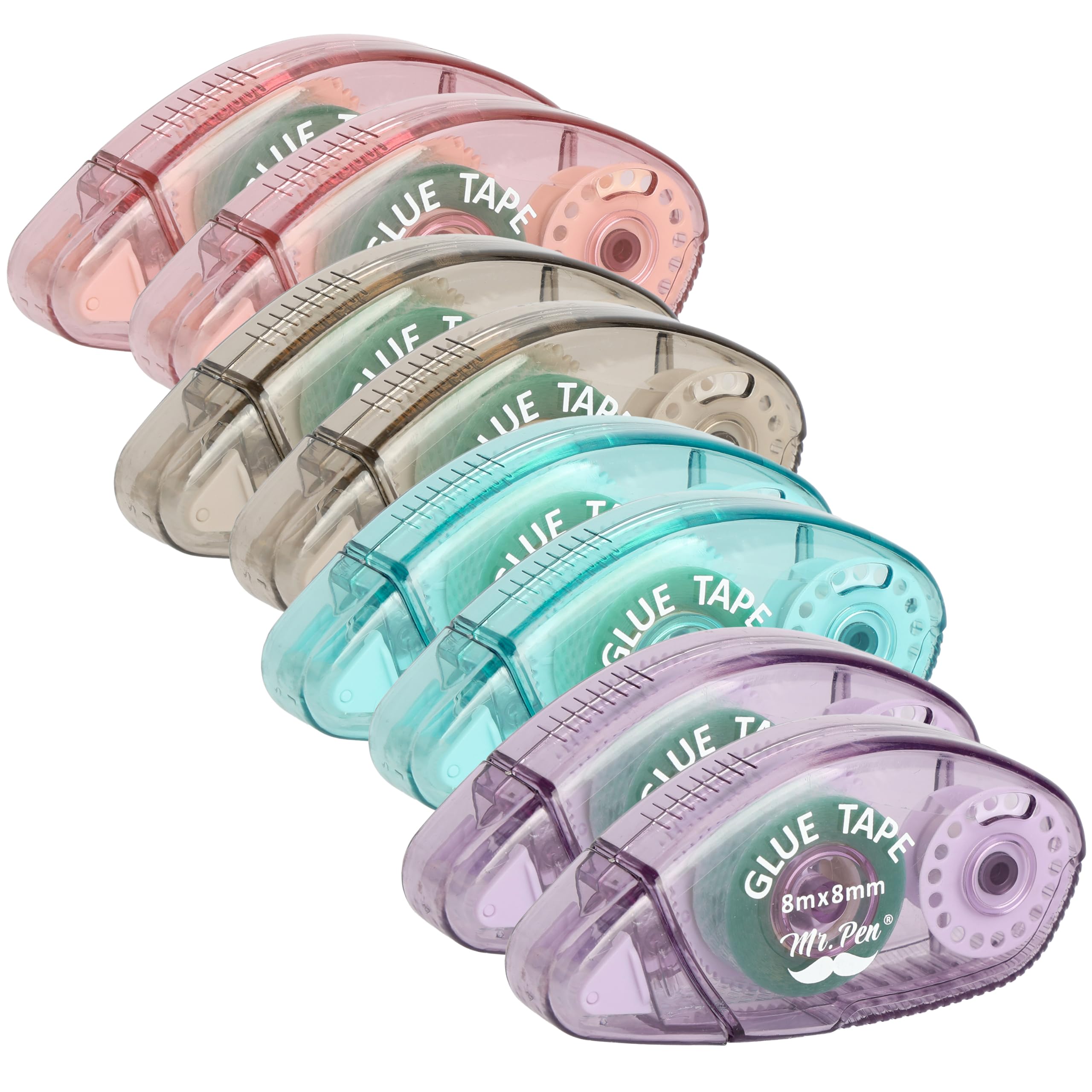 Mr. Pen - Nastro biadesivo per scrapbooking, confezione da 8, colorato, dispenser di nastro adesivo per scrapbooking