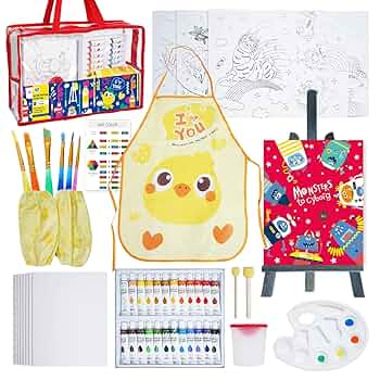 Amazon.co.jp: KIDDYCOLOR 子供用ペイント52点セット 24色の