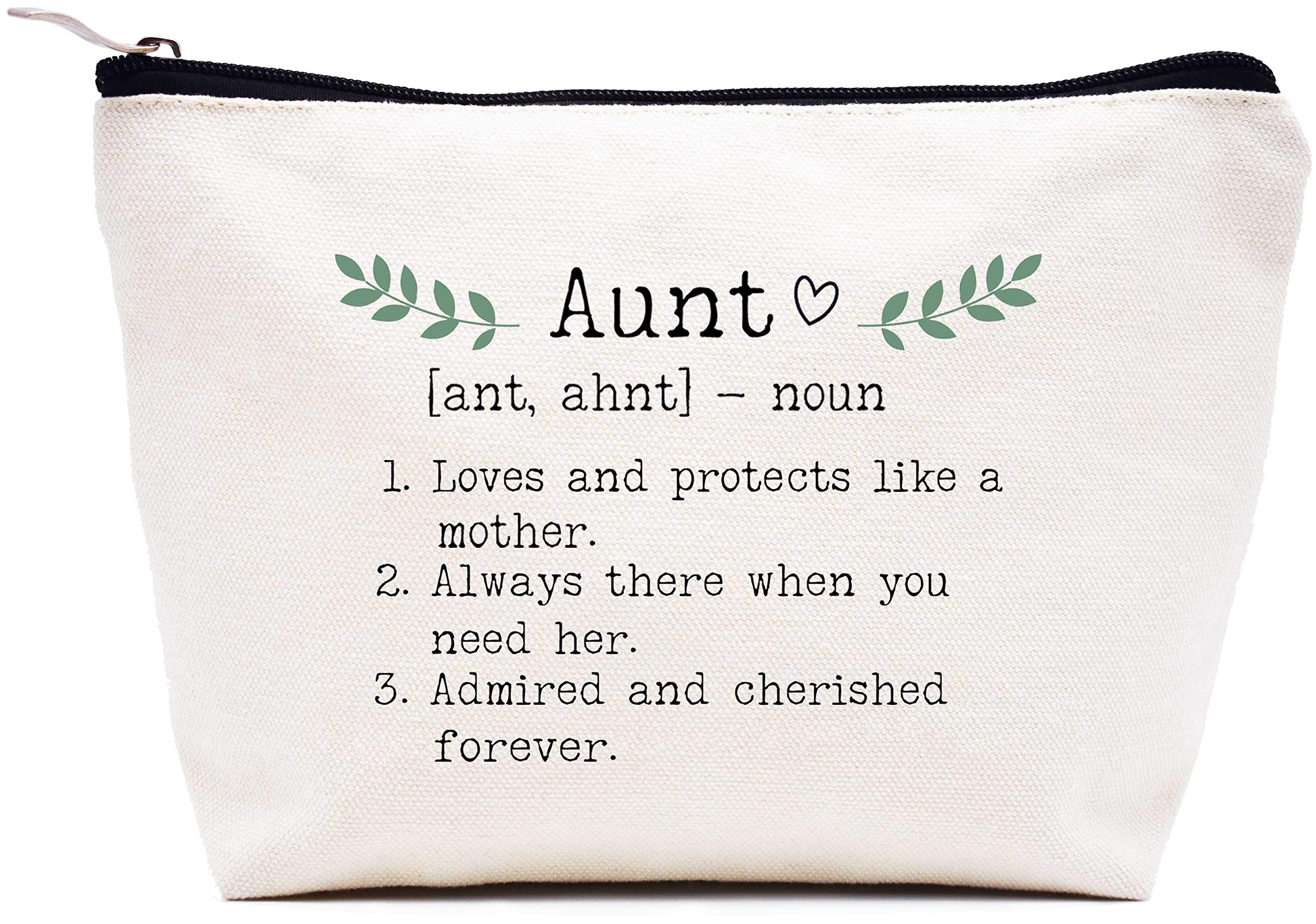 LIBIHUA Funny Mother's Day Gift for Aunt,Auntie Gift,Definition of Aunt Gift,Aunt Vibes Gift,Wedding Gift,Birthday Gift,Christmas Gift-Travel Pouch,Hangover Bag,Clutch Bag,Makeup Bag,Cosmetic Bag