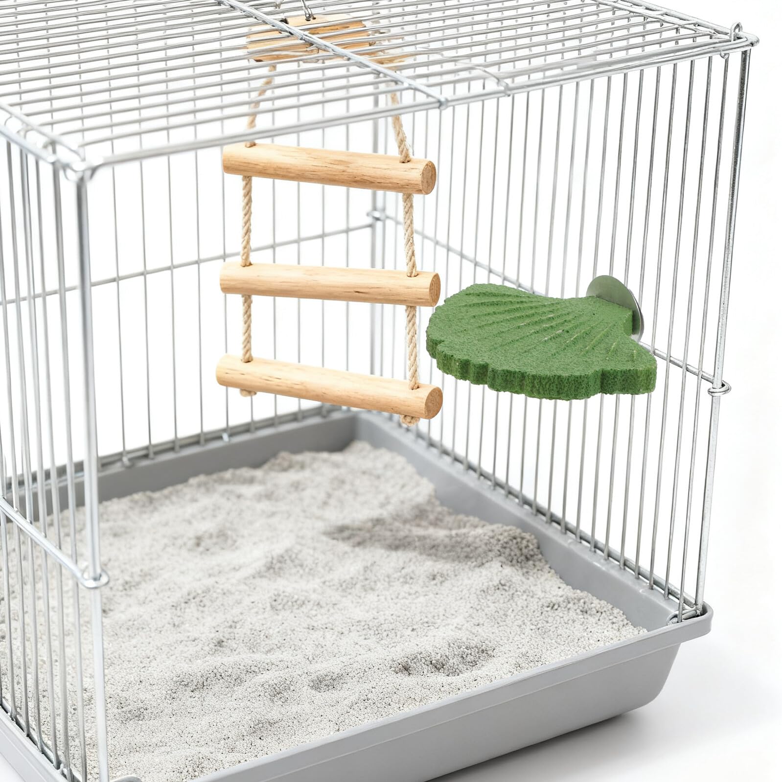 DOITOOL 3 Stück Vogelstangen mit Krallenschleifstein rutschfest Stabile Sitzplattform für Papageien Wellensittiche und Nymphensittiche Vogelkäfigzubehör