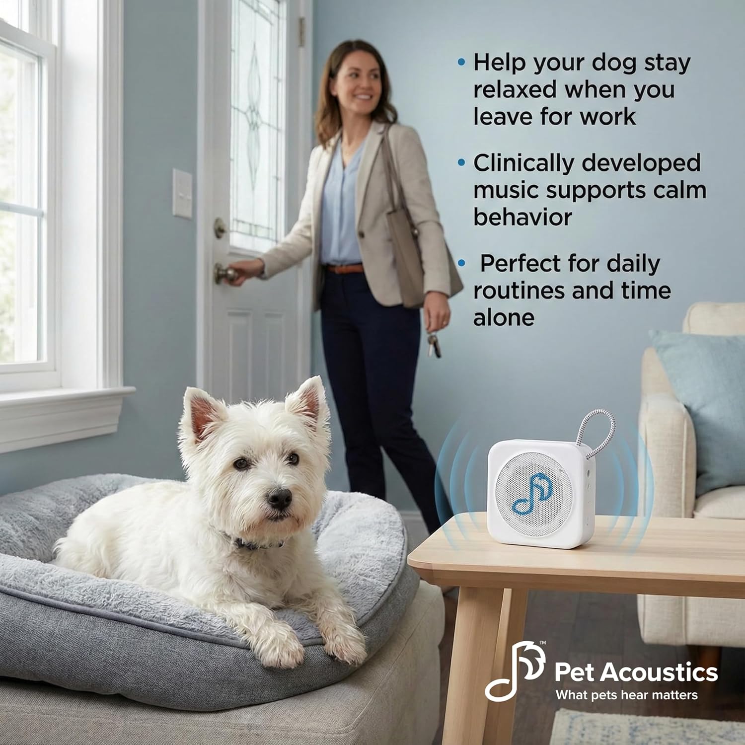 Pet Tunes Bluetooth Speaker for Canines with Preloaded Calming Music for Dogs - Dog Anxiety Relief for Separation, Fireworks, and Thunderstorms - Relaxing Pet Music Device for Puppy and Adult Dogs