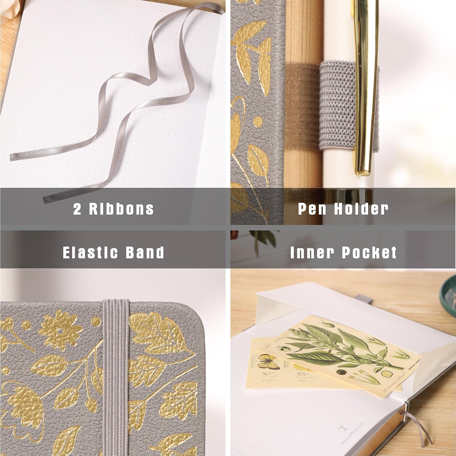 TIEFOSSI Dot Journal, Vintage Journal Notebook for Women Men, 160 GSM 192 Premium Pages, A5 Hardcover Journaling Notebooks Gift, for Travel Office Daily Writing