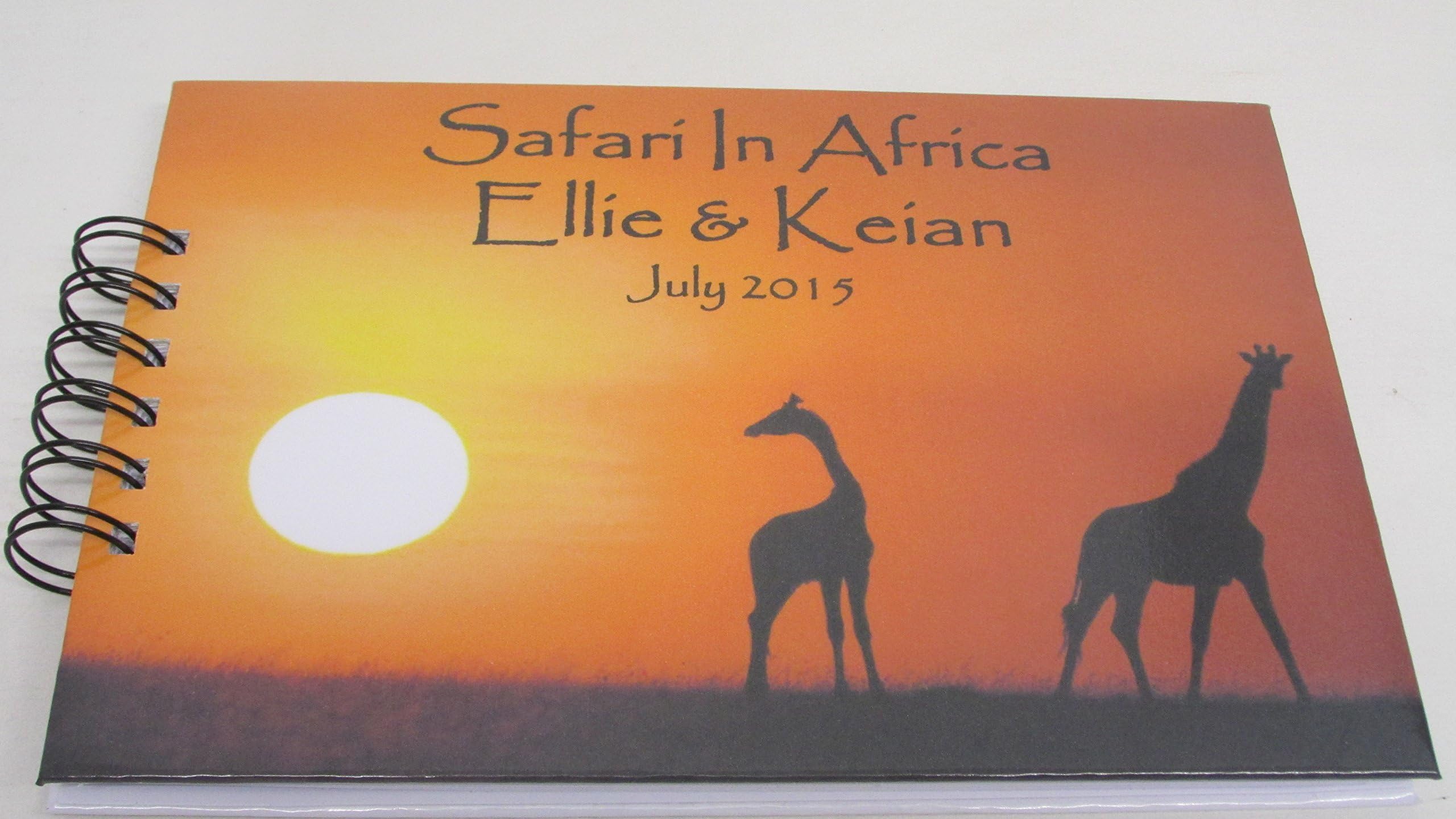 PERSONALISED TRAVEL SAFARI AFRICA HONEYMOON EMIGRATING PRESENT GIFT SCRAPBOOK ALBUM BOOK & FREE Delivery in the UK