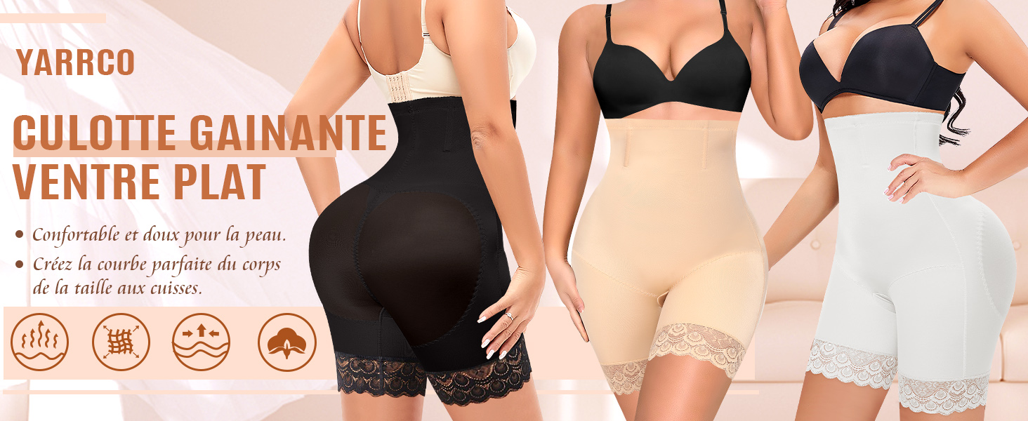 Pvucpot Short Culotte Gainante Femme Ventre Plat Invisible, Anti