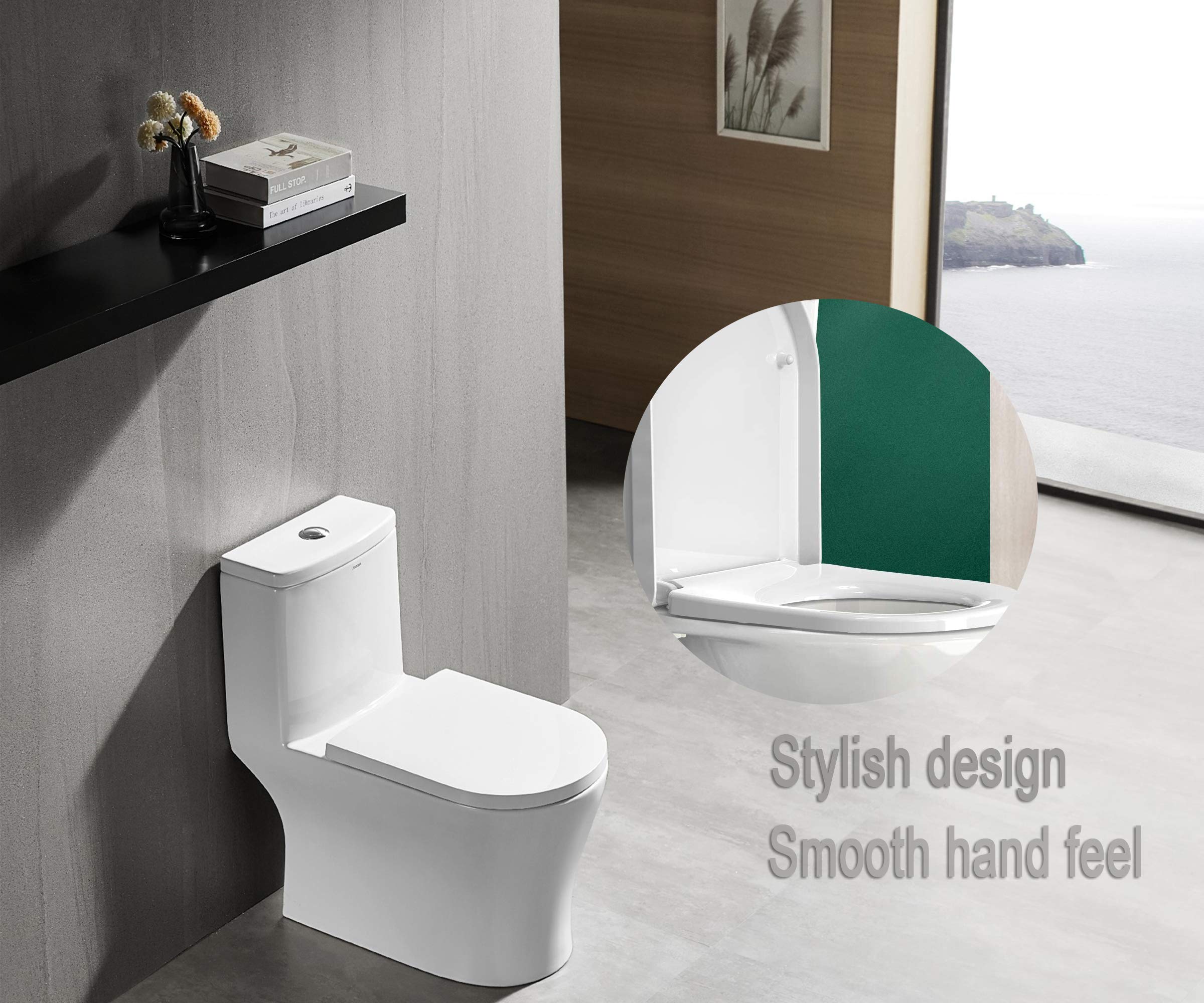 SADALAK Soft Close Toilet Seat,White Luxury Toilet Seats with Slow Close & Quick Release Hinges