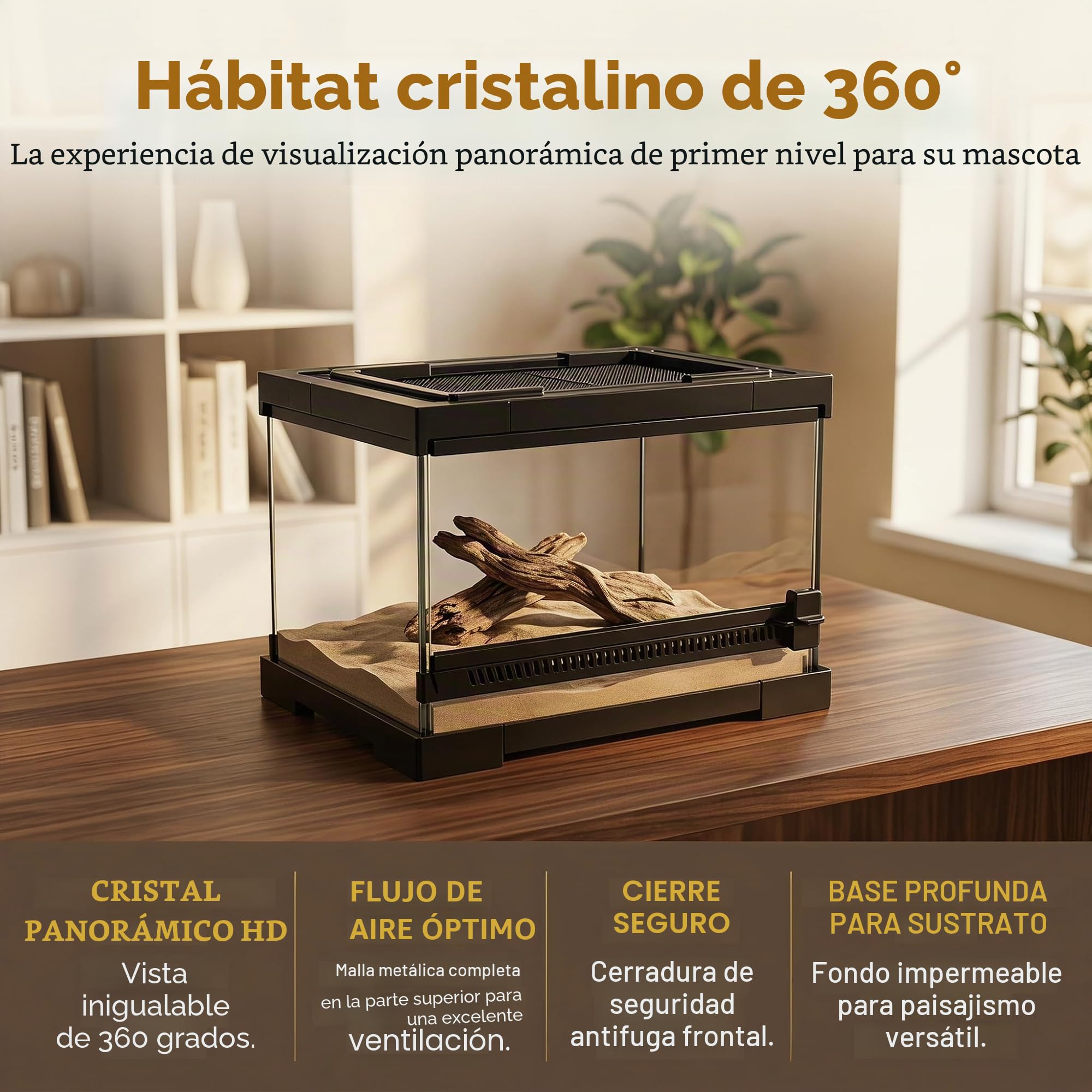 Terrario de cristal para reptiles, caja de anfibios, caja de hábitat para ranas, arañas, mantis religiosa, grillo, tarántula, cangrejo ermitaño (30 x 20 x 17 cm)