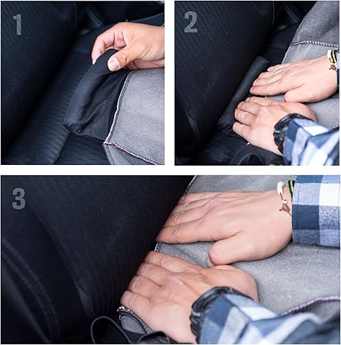 Miniatura 8 de Funda para asiento de automóvil, diseño floral, protección total y separada, diseño gráfico único y divertido, compatible con cinturón de seguridad