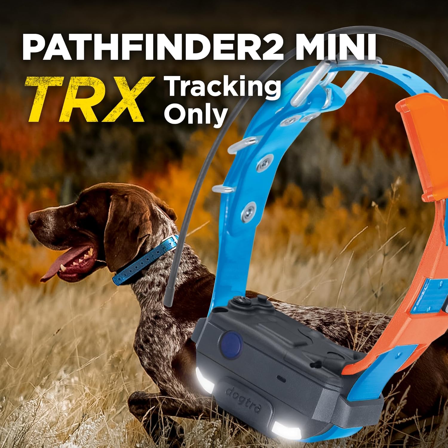 Dogtra Pathfinder 2 Mini TRX Additional Receiver Dog GPS Tracker LED Light Blue Collar SmartWatch Compatible Rechargeable Waterproof Free Offline Maps No Monthly Fee Smartphone Required