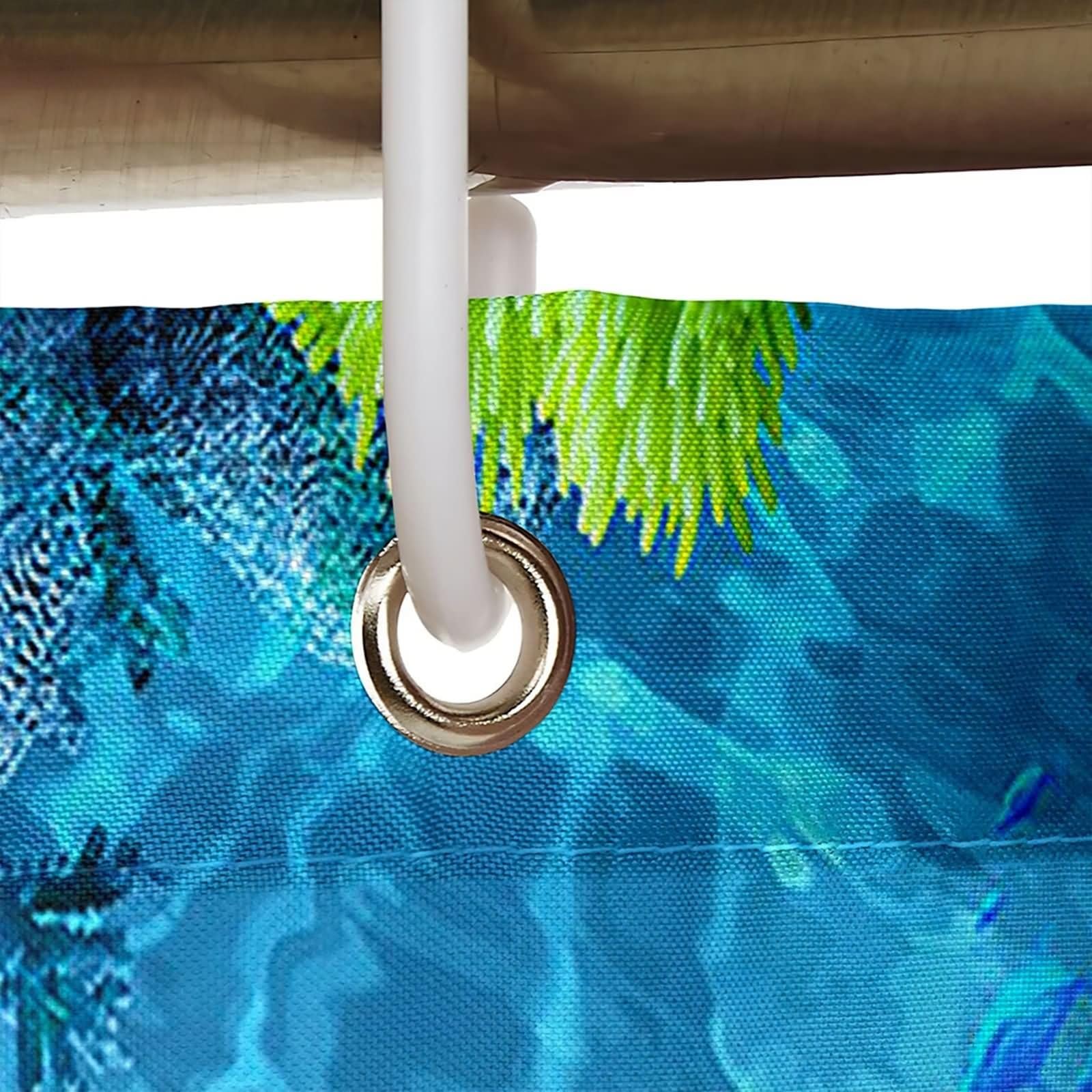 Duschvorhang 180X200, Duschvorhang Textil Waschbar Blau Delphin und Fisch Haushaltsduschvorhang