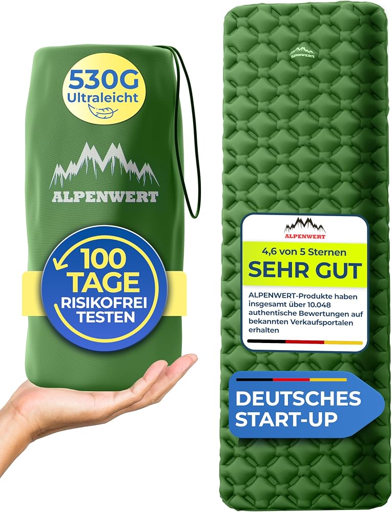 Alpenwert Isomatte, 190 × 60 × 5 cm, 531 g, 2 Stück im Set