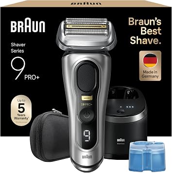 Braun Rasierer Herren Elektrisch Series 9 PRO+, 9567cc, Silber - Elektrorasierer, 5+1 Ultradünne Klingen, Barttrimmer mit 60 Min. Akku, Wasserdicht, Made in Germany, Inkl. Etui, 6in1 SmartCare Center