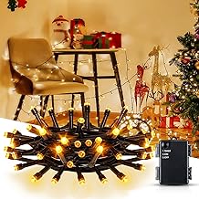 Flaspar 2M 20 LED Outdoor Fairy Lights Warm White with 6 Hour Timer IP65 Waterproof for Indoor Outdoor Christmas Party Decoration