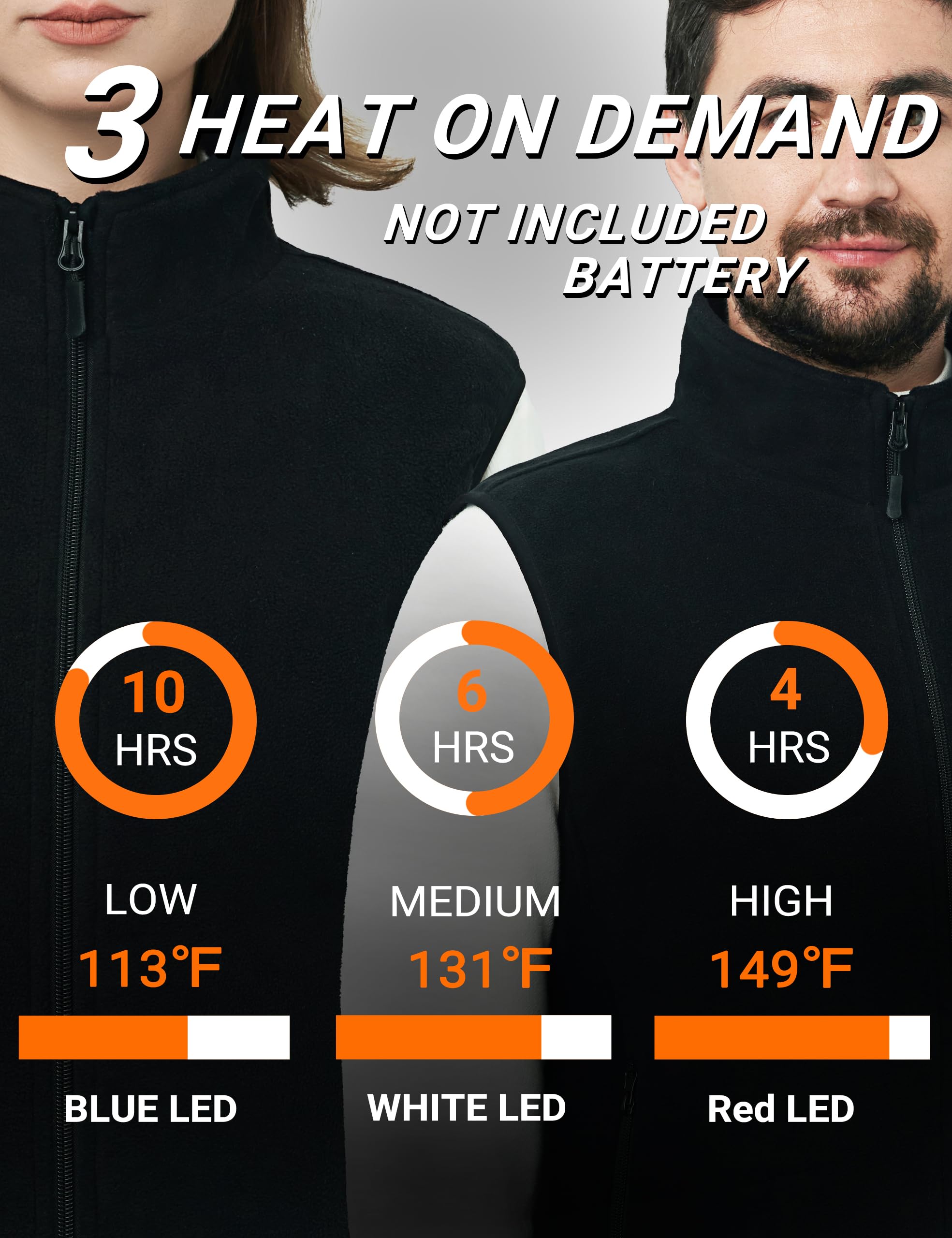 burngogo Gilet Riscaldato Uomo Donna Giubbotto Riscaldato Uomo Donna 3 Regolatore di Temperatura 6 Zone di Riscaldamento Giacca Riscaldata (Batteria Non Inclusa)