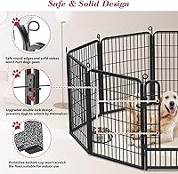 Vista 4 de Corralito para perros, 40 pulgadas de altura, 38 paneles de valla resistente para perros con puerta, corral de ejercicio antioxidante para perros