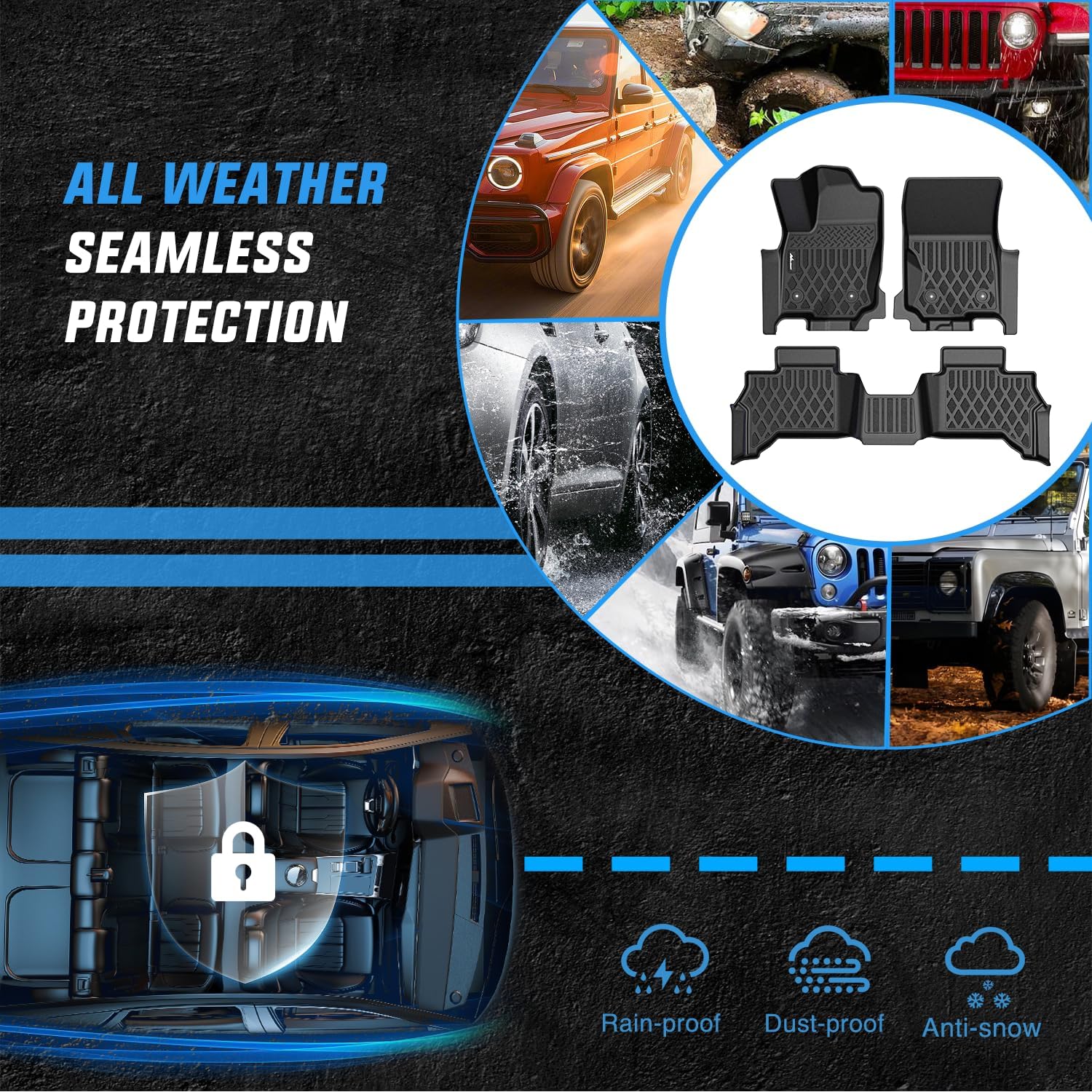 Nilight TPE Floor Mats for Toyota 4Runner 5 Seats 2025 2026 (Not for Hybrid) All Weather Custom Fit Heavy Duty Floor Liners