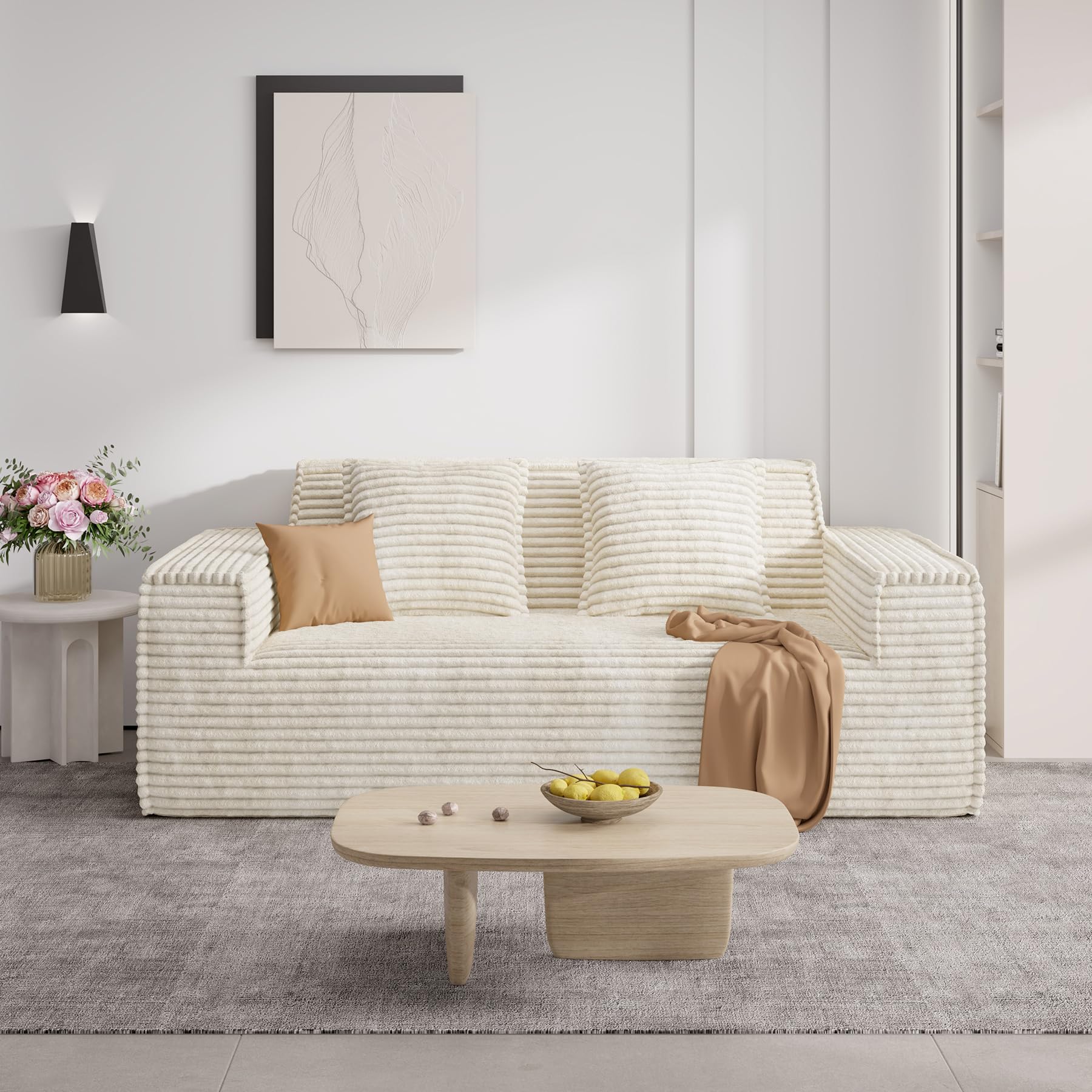 Luxanimarion 75'' Modern Loveseat Sofa, No Assembly Required Comfy Deep Seat Couches 1 pcs for Living Room, Bedroom, Apartment