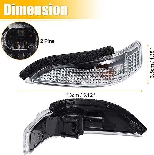 Miniatura 3 de uxcell Coche LED No.8174052050 Espejo retrovisor izquierdo Indicador de luz ámbar de señal de giro para Toyota Avalon 2013-2018 para Toyota Corolla