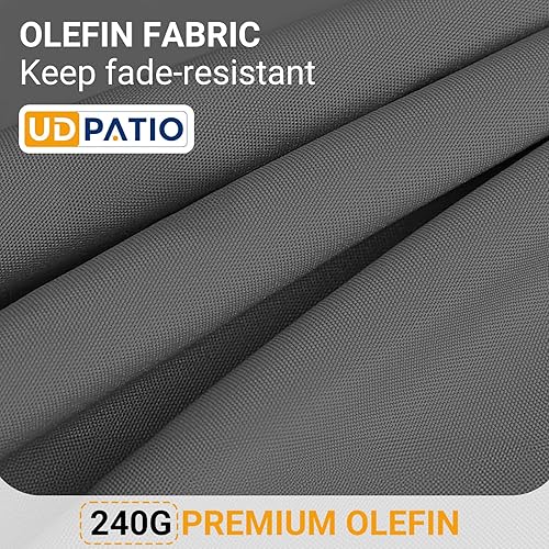 Miniatura 4 de UDPATIO Sofá de muebles de aluminio para exteriores, sofá de dos plazas para patio con cojín de 5 pulgadas de grosor y funda impermeable