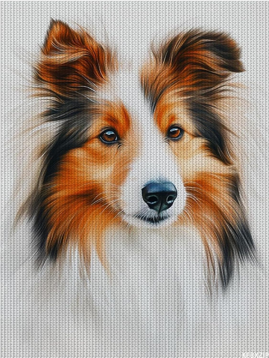 Sheltie Dog Stamped Cross Stitch Kits, Cute Dog Needlepoint Counted Cross Stitch Kits for Beginners Adults Patterns Dimensions Needlecrafts Embroidery Kits Arts and Crafts, 12x16 inch