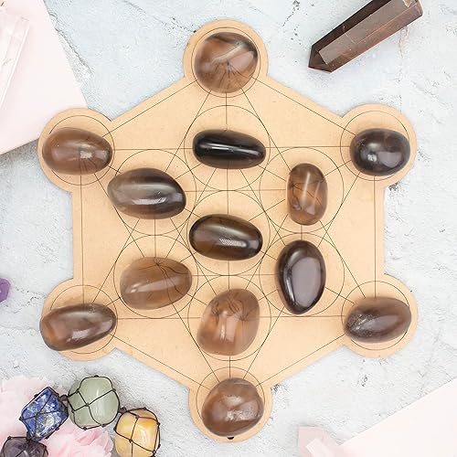 Miniatura 8 de Crocon Piedras pulidas de cuarzo ahumado de 12 libra y cristales a granel de más de 1100 quilates, kit de piedras preciosas para curación de reiki