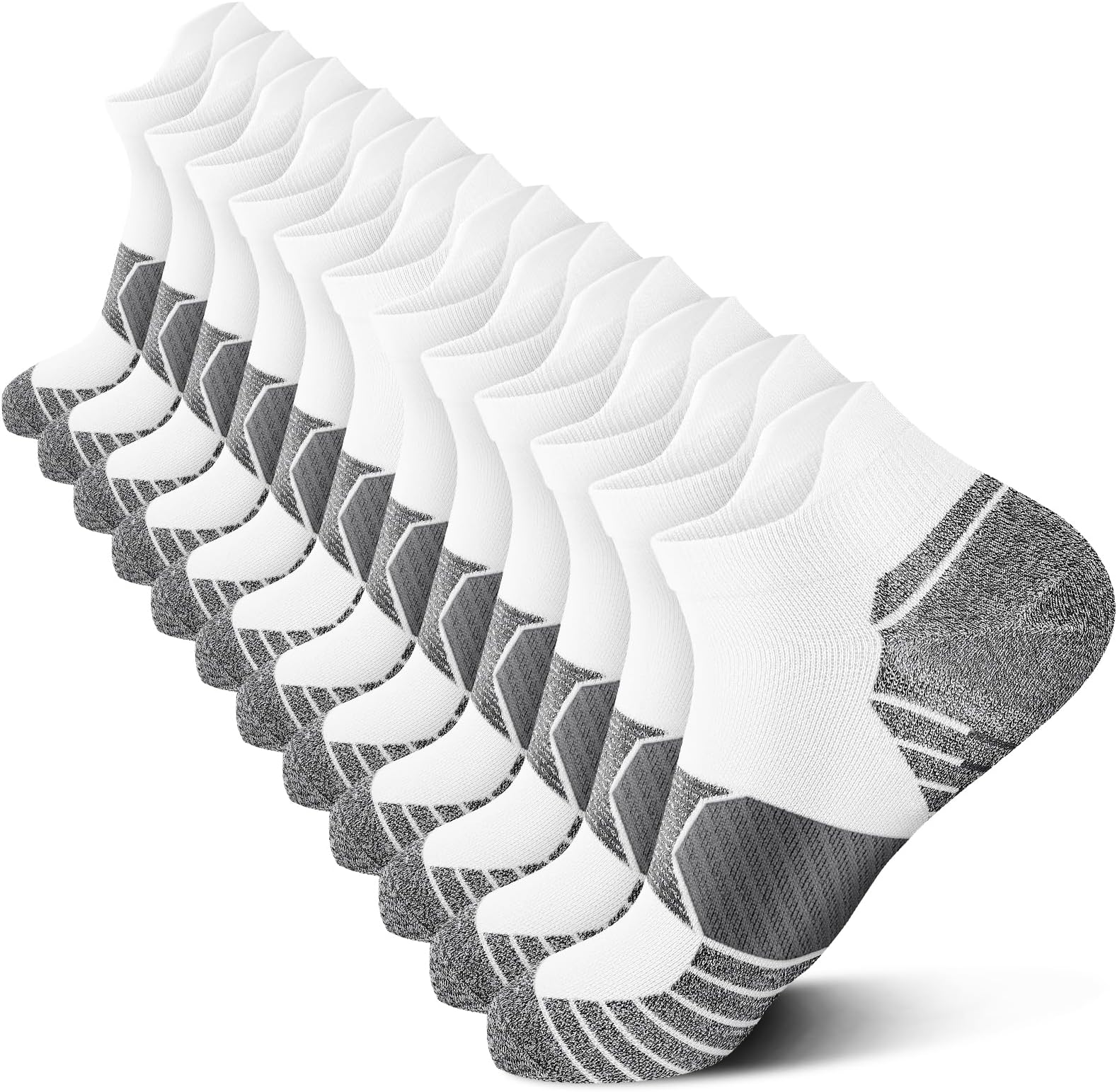 PAPLUS Compression Running Socks Women (6 Pairs), Ankle Athletic Socks Low Cut with Arch Support