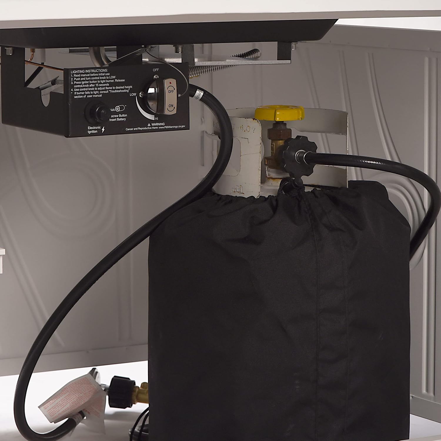 Oakland Living Square 42 in. x 42 in. Aluminum Propane Fire Pit Table with Glass Beads, Two Covers, Lid, 57,000 BTUs in White Finish