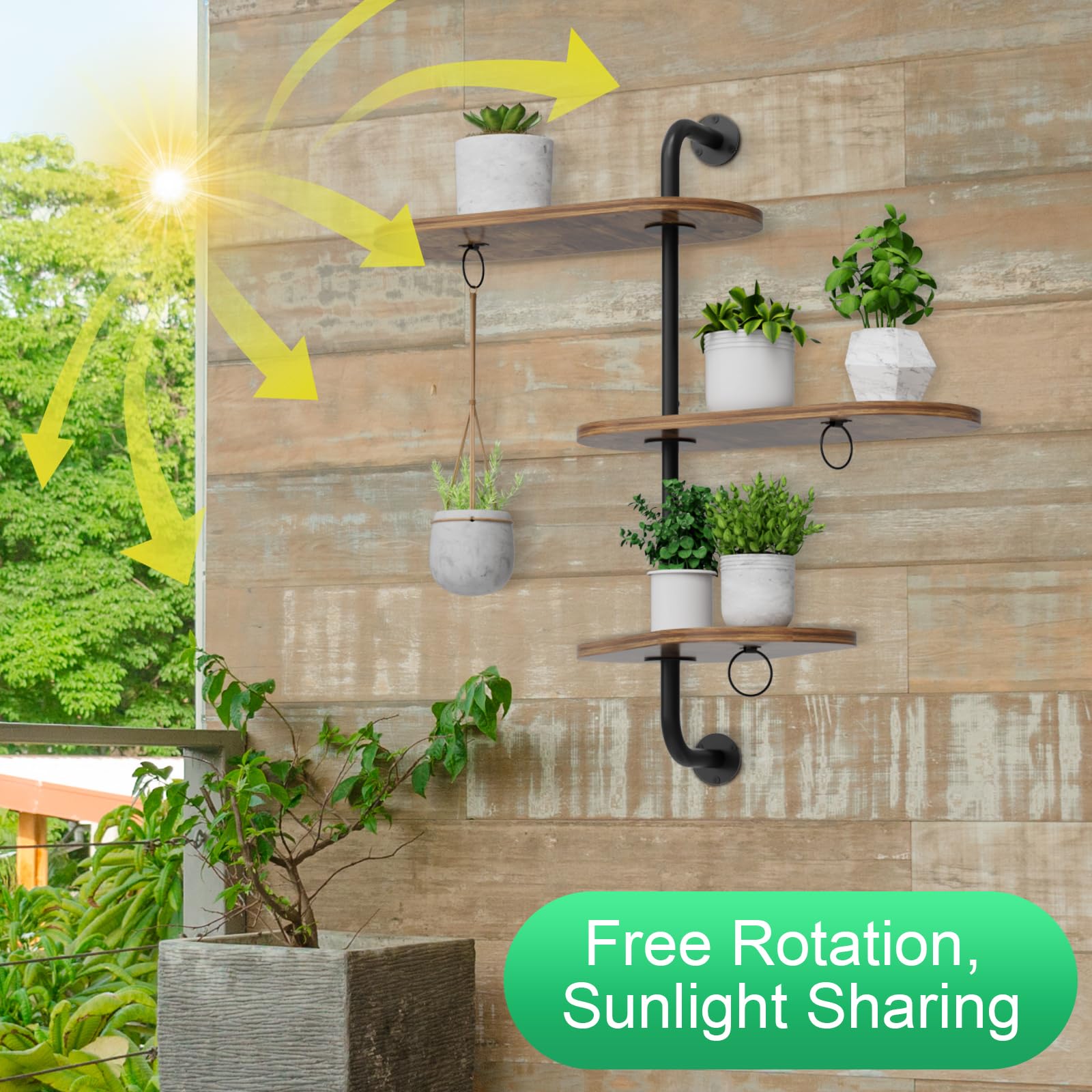 Amazon.co.jp: VyGrow 回転式窓 植物棚 3段 植物スタンド 屋内 屋外