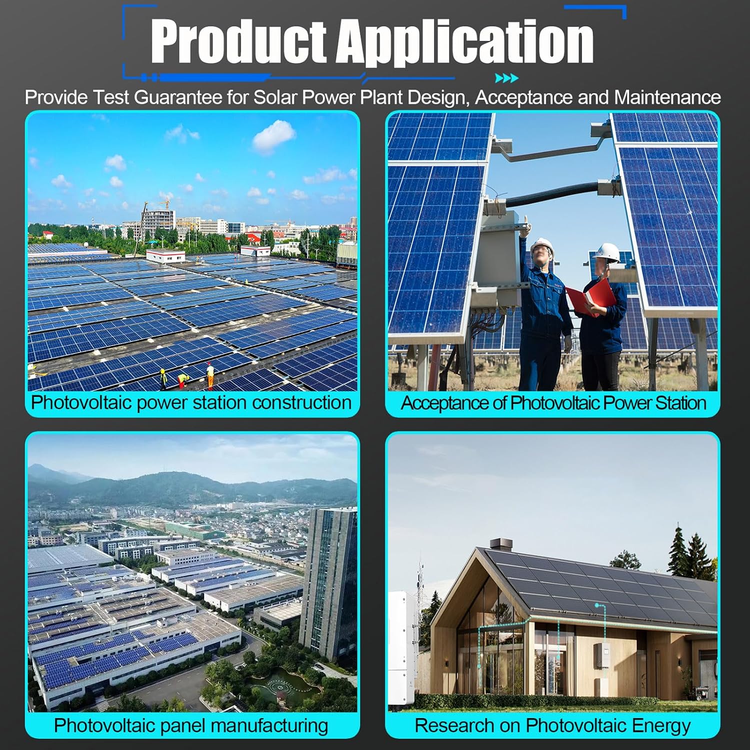 Luocute Solar Panel Tester MPPT Photovoltaic Multimeter Watt Meter Smart Portable Tool, 3.2 in Screen Voltage 3-90V Current 0-40A Power 0-2000W, MPPT Analyzer with Auto Power Off