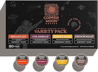 Sponsored Ad - Copper Moon Single Serve Coffee Pods For Keurig K-Cup Brewers, Light Medium & Dark Roast, Variety Pack, 80 ...