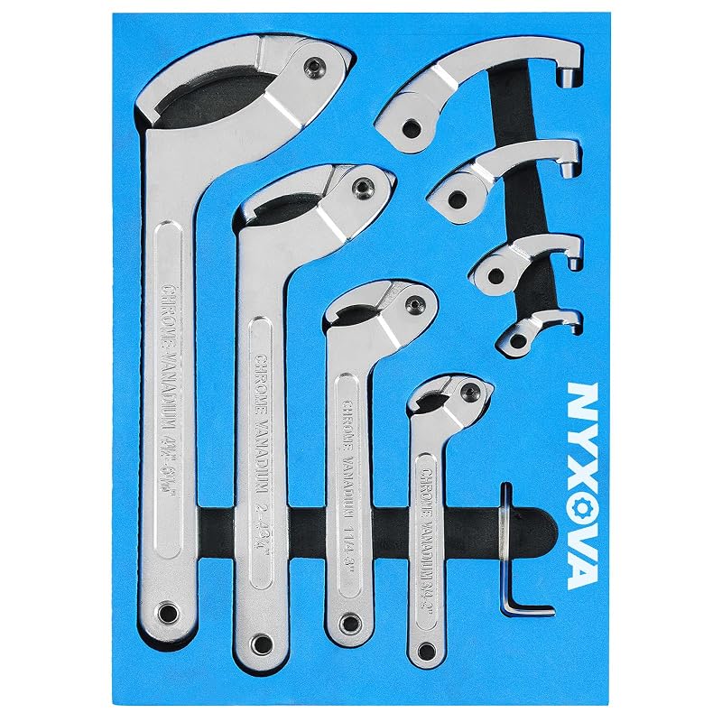 Kit de Chaves Ajustáveis com Pino e Gancho NYXOVA de 19,1 a 154,9 mm, 9 peças