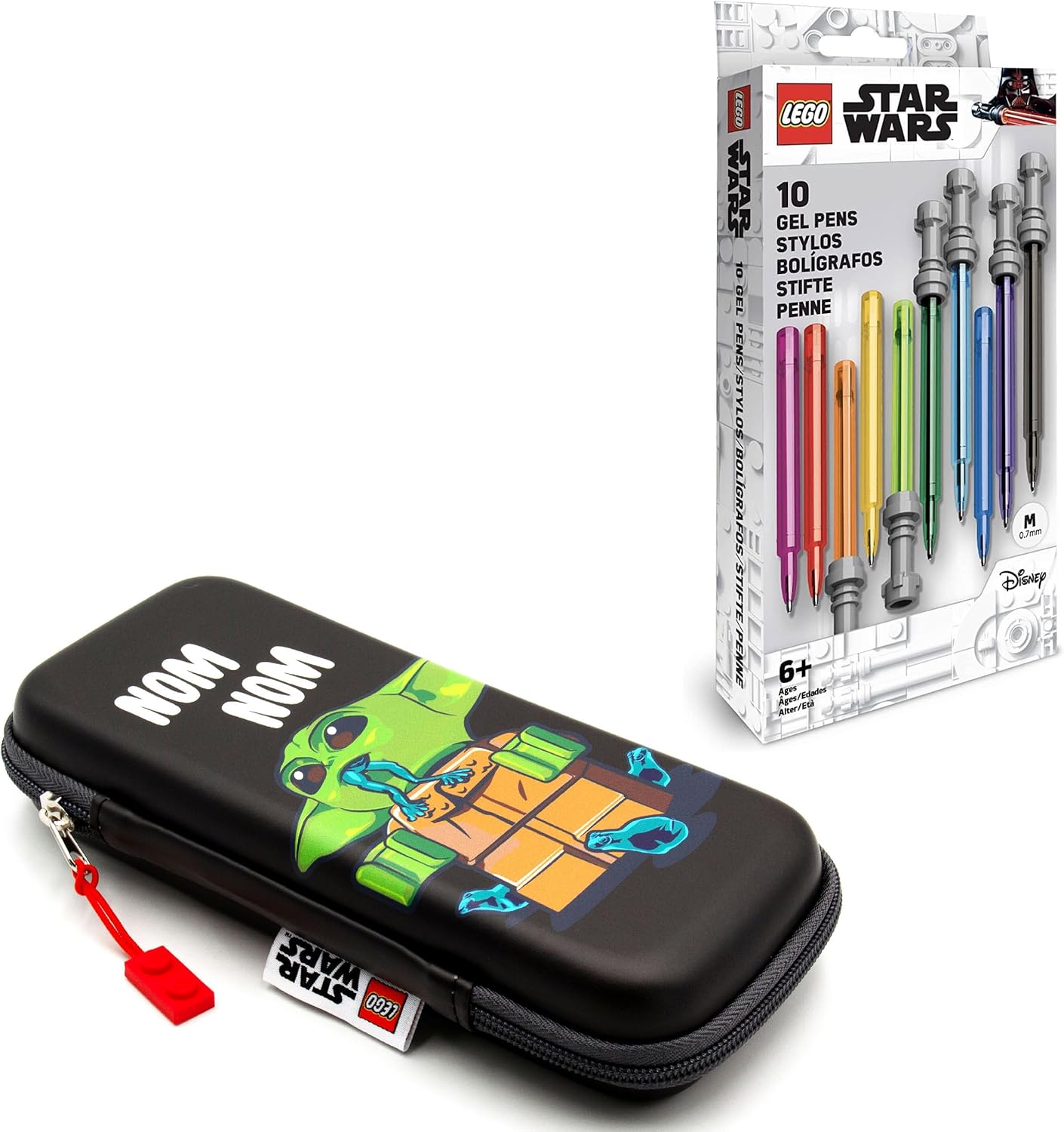 Lego Star Wars The Mandalorian Grogu Pencil Case with Lightsaber Gel Pen Bundle