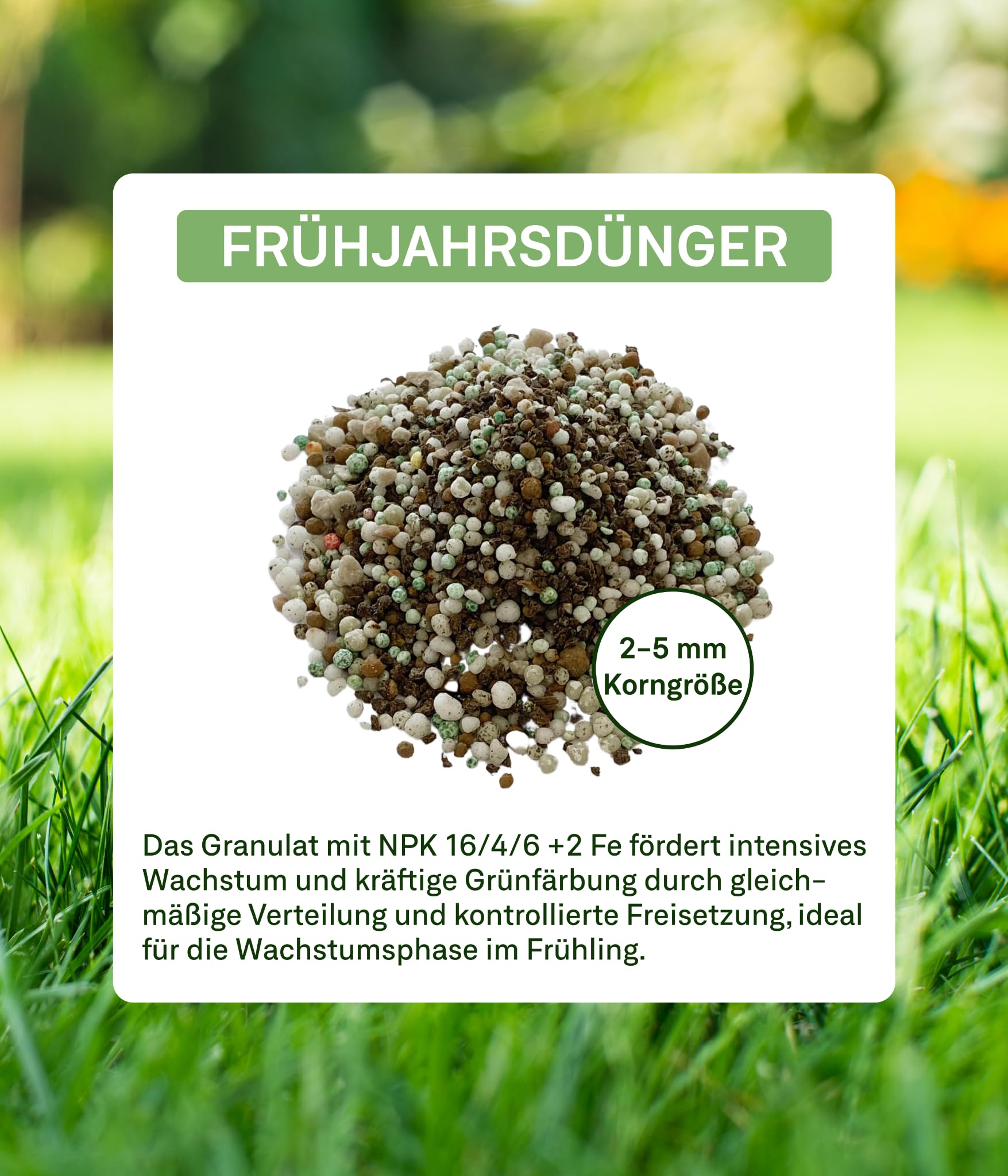Organtic Rasendünger Frühjahr 20kg, Dünger verdrängt Moos, Ideal für Frühjahr und Sommer, geeignet für Streuwagen, staubarmes Granulat, Rasendünger, organtic