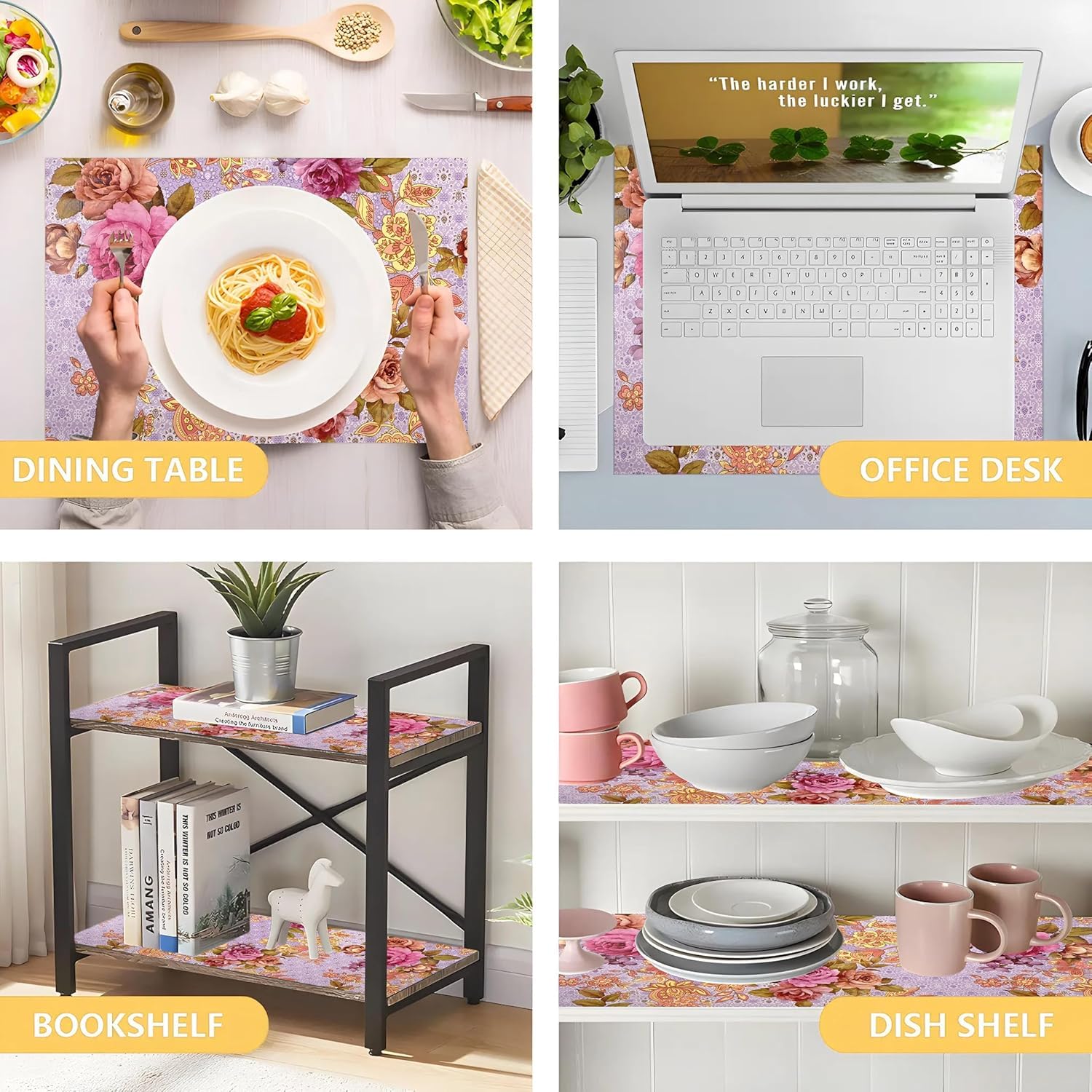 Flower Print Shelf Liner - Protect & Organize Shelves -6