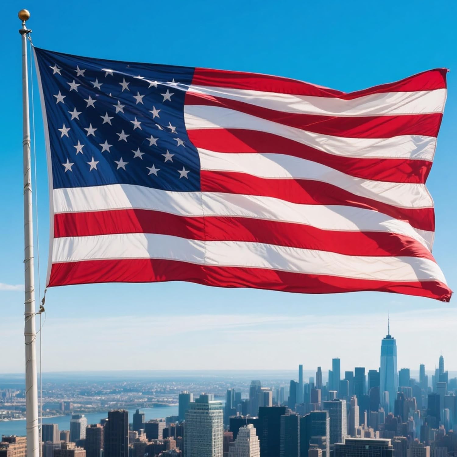 American flag 3x5 FT for Outside, Heavy Duty Polyester Nylon USA Flag Outdoor with Embroidered Stars, Sewn Stripes, US Flag with Brass Grommets for Indoor, Outdoor, All Weather - Image 5