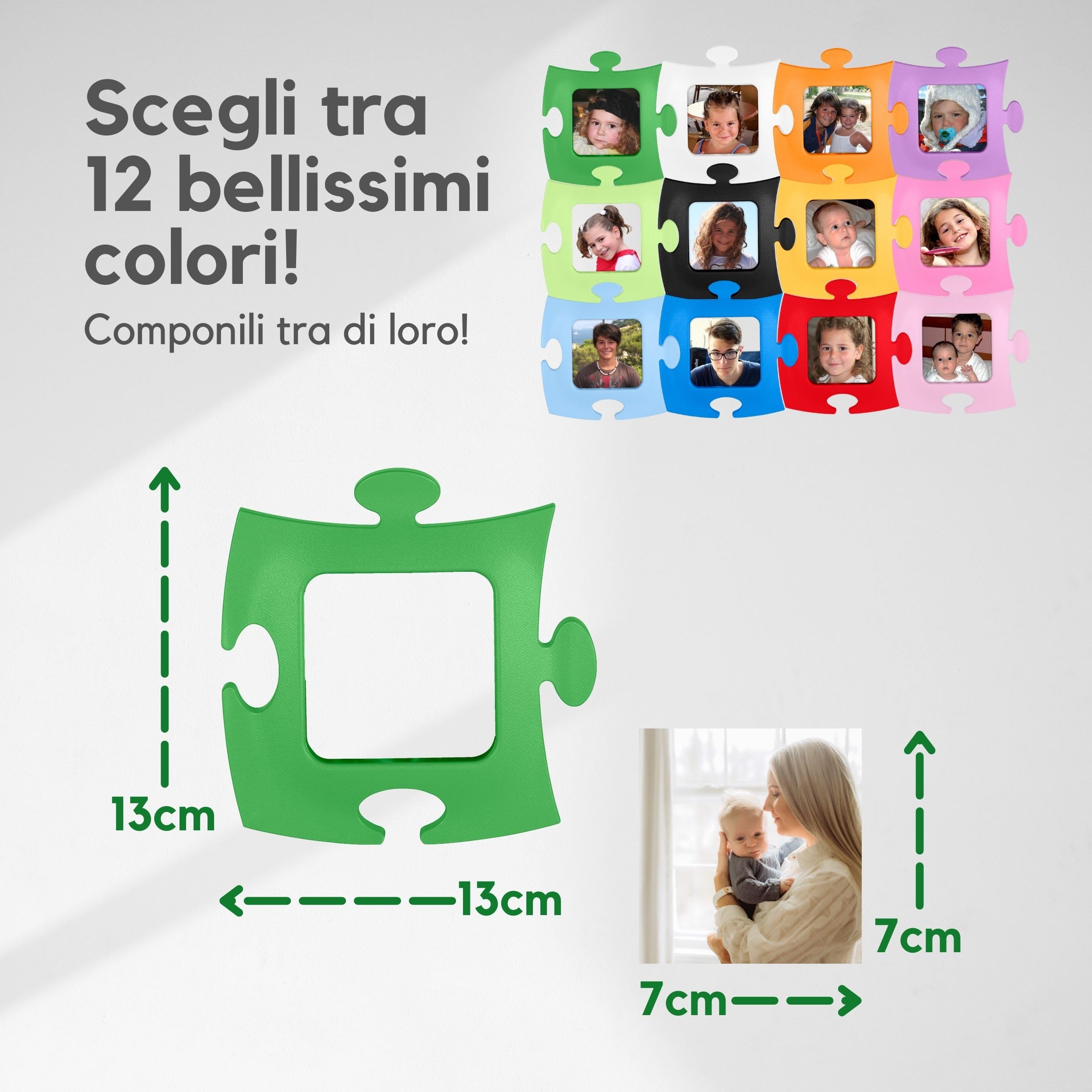 Cornice Per Puzzle E Poster 51x69 Cm - MDF Verde Scuro - Stile Classico - 5